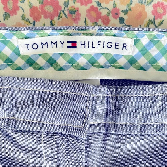 Tommy Hilfiger Light Blue Wide-Leg Cotton Beach Pants | Size 12 - Picture 4 of 11